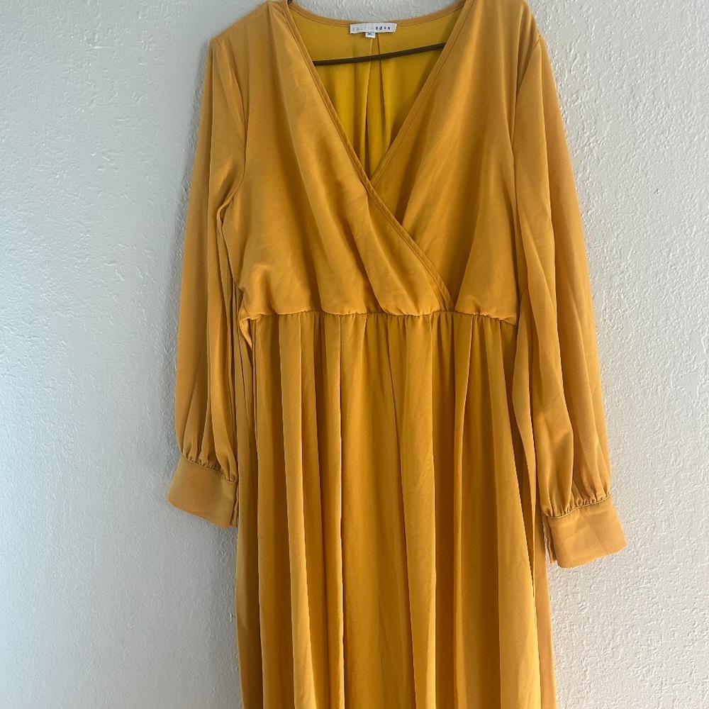 Baltic Born Mustard Long Sleeve Wrap Maxi Dress